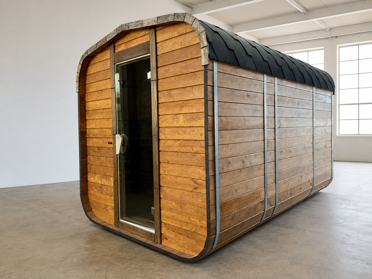 Aussensauna nach Mass – Fass-, Quadro- & Panoramasauna