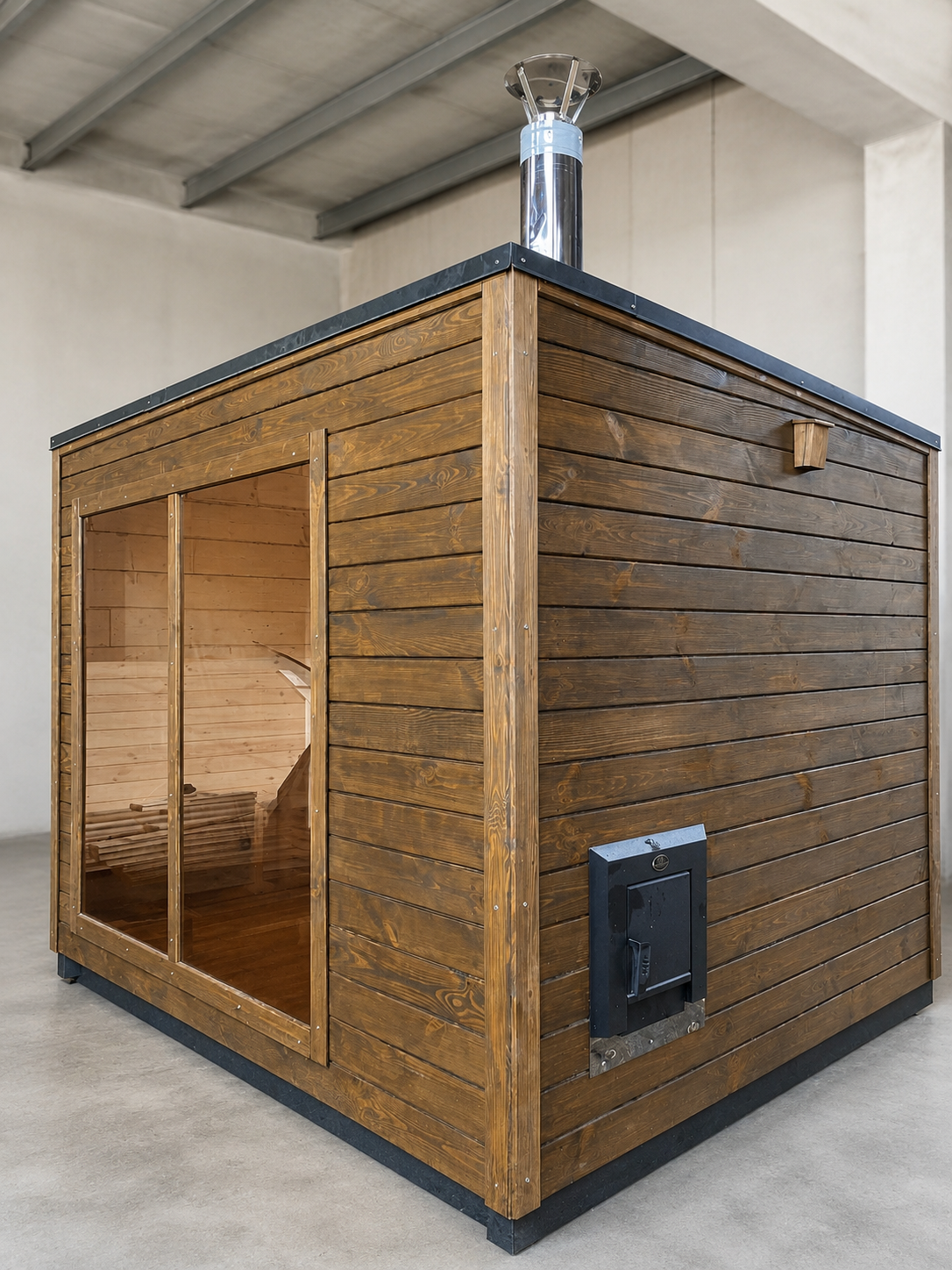 Aussensauna nach Mass – Fass-, Quadro- & Panoramasauna