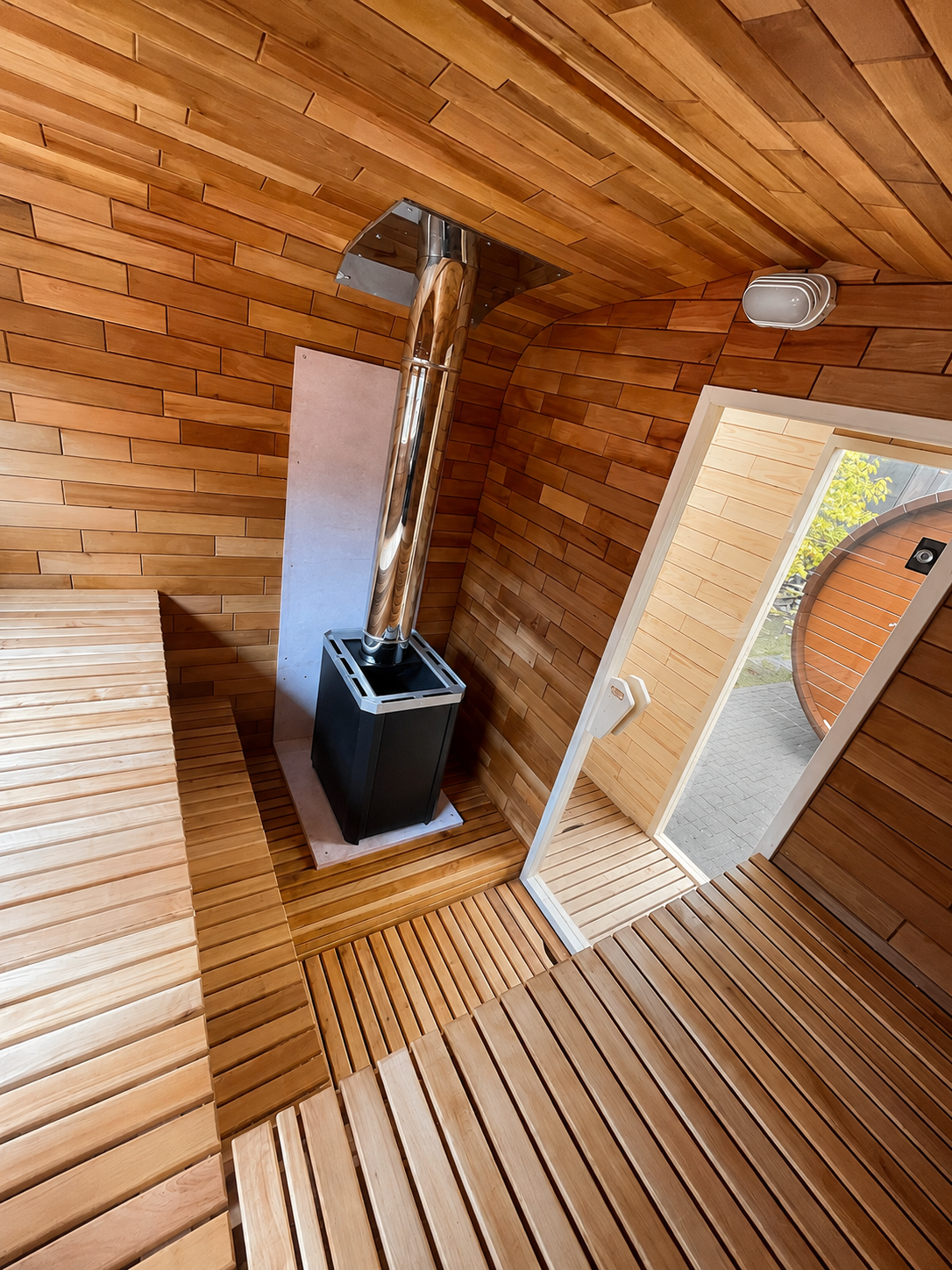 Aussensauna nach Mass – Fass-, Quadro- & Panoramasauna
