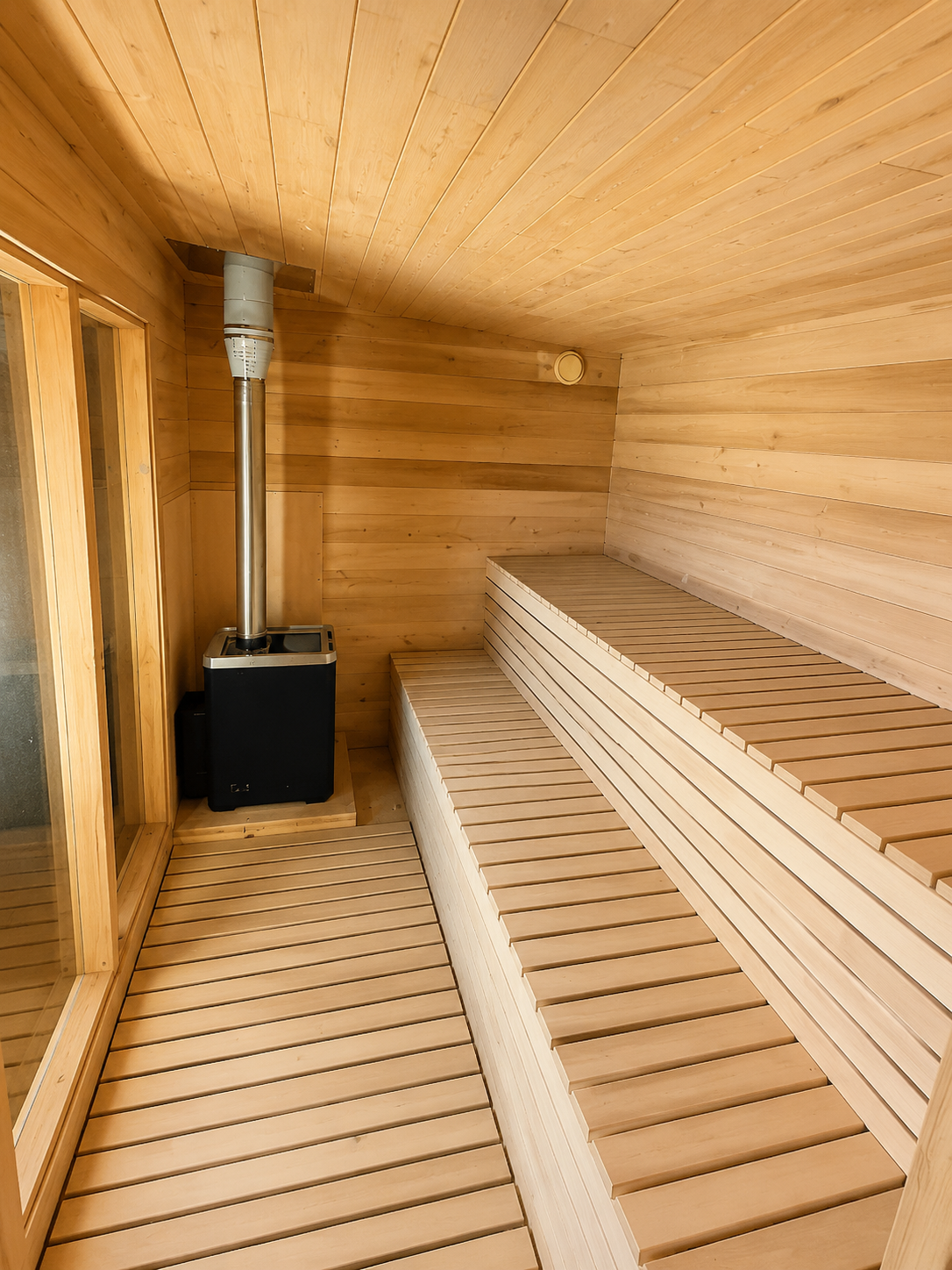 Aussensauna nach Mass – Fass-, Quadro- & Panoramasauna