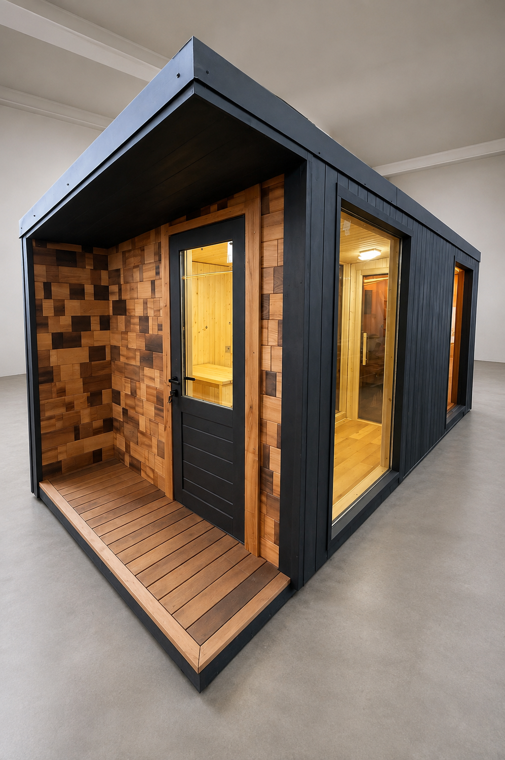 Aussensauna nach Mass – Fass-, Quadro- & Panoramasauna